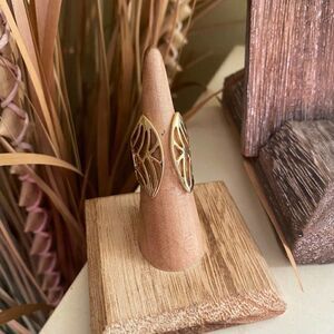 Stainless Steel IP Gold(Ion Plating) Open Design Ring Size 6